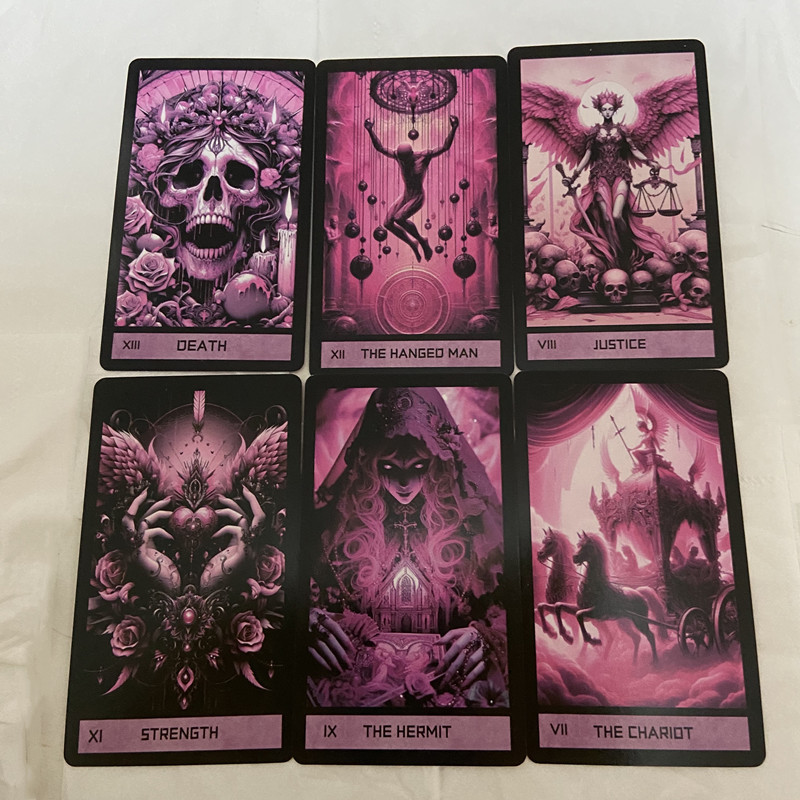 Pink Gothic Tarot Deck 78 Card - đánh giá và giá Tarot Cards Deck With Guidebook