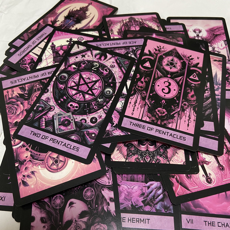 Pink Gothic Tarot Deck 78 Card - đánh giá và giá Tarot Cards Deck With Guidebook